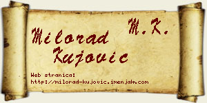 Milorad Kujović vizit kartica